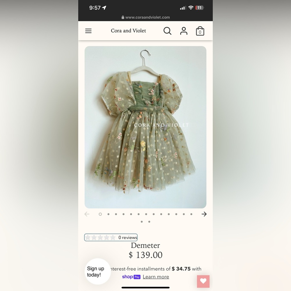 Cora and violet Demeter dress. Used for fairy first birthday theme party.